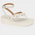 Sandália Vizzano Plataforma Amarração Tira Strass Feminina - Off White