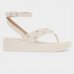 Sandália Vizzano Plataforma Amarração Tira Strass Feminina - Off White