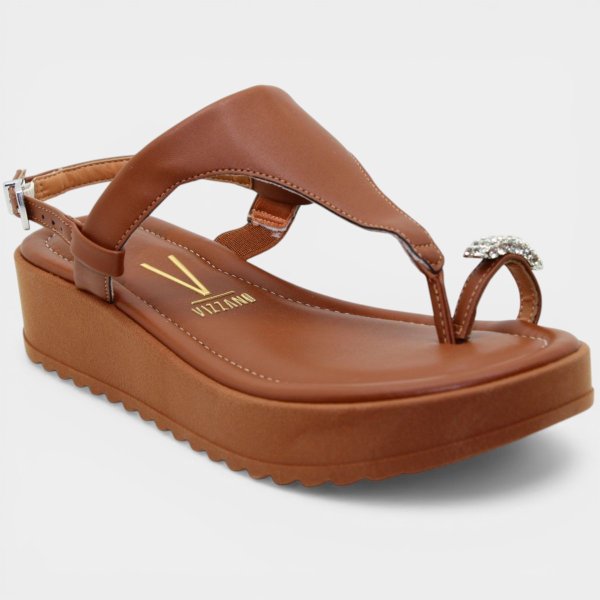 Sandália Vizzano Anabela Strass Feminina - Marrom