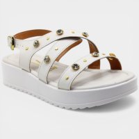 Papete Vizzano Anabela Apliques Feminina - Off White