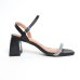Sandália Vizzano Salto Bloco Strass Feminina - Preto