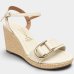 Sandália Anabela Vizzano Detalhe Fivela Feminino - Off White