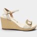 Sandália Anabela Vizzano Detalhe Fivela Feminino - Off White