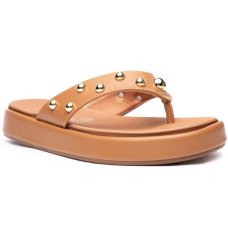 Chinelo Vizzano Flat Spikes Feminino - Caramelo