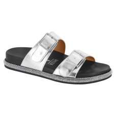 Chinelo Vizzano Flat Metalizado Fivelas - Preto e Prata