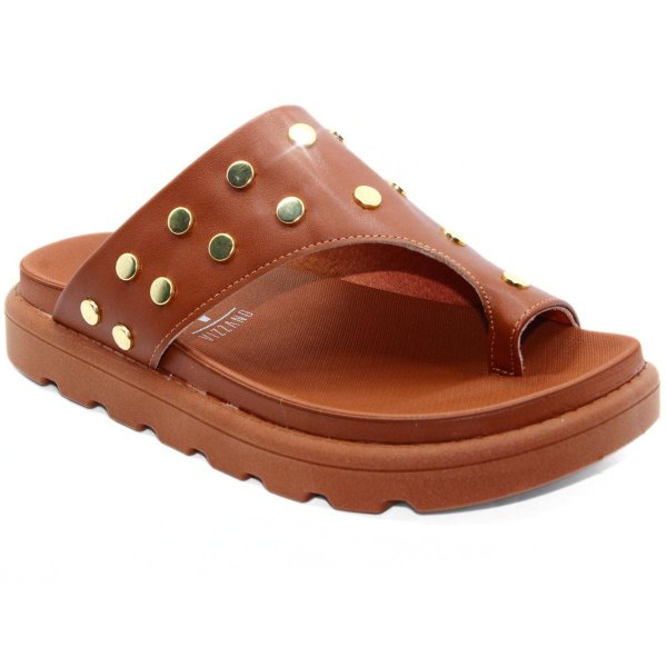 Rasteira Vizzano Apliques Feminina - Marrom