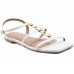 Rasteira Vizzano Tiras Pedraria Feminina - Off White