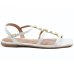 Rasteira Vizzano Tiras Pedraria Feminina - Off White