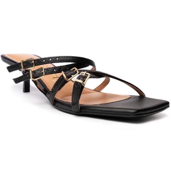 Tamanco Vizzano Fivelas Salto Baixo - Preto