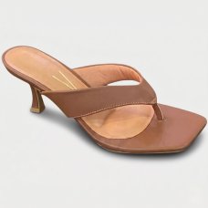 Tamanco Vizzano Salto Baixo Feminino - Marrom