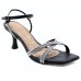 Sandália Vizzano Salto Baixo Tiras Strass Feminino - Preto