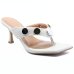 Tamanco Vizzano Salto Baixo Detalhes Feminino - Off White