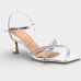 Sandália Vizzano Salto Baixo Strass Feminino - Prata