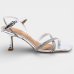 Sandália Vizzano Salto Baixo Strass Feminino - Prata