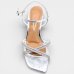 Sandália Vizzano Salto Baixo Strass Feminino - Prata