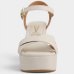 Sandália Plataforma Vizzano Salto Grosso Tiras Cruzadas Feminino - Branco
