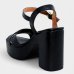 Sandália Plataforma Vizzano Salto Grosso Tiras Cruzadas Feminino - Preto