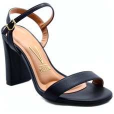 Sandália Vizzano Salto Médio Grosso Feminina - Preto Sandália Vizzano Salto Médio Grosso Feminina - Preto
