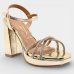 Sandália Vizzano Plataforma Strass Metalizada Feminina - Dourado
