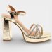 Sandália Vizzano Plataforma Strass Metalizada Feminina - Dourado