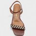 Sandália Vizzano Salto Bloco Strass Bicolor Feminina - Marrom