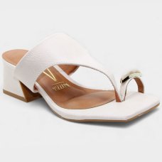 Tamanco Vizzano Salto Baixo Bloco Detalhe Feminina - Off White Tamanco Vizzano Salto Baixo Bloco Detalhe Feminina - Off White