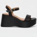 Sandália Vizzano Plataforma Tira Única Feminino - Preto