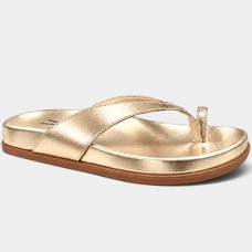 Papete Vizzano Ring Toe Metalizada Feminina - Dourado