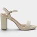 Sandália Meia Pata Vizzano Salto Grosso Reto Alto Feminina - Off White