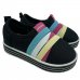 Slip On Infantil Molekinha Esportivo Elásticos Coloridos - Preto