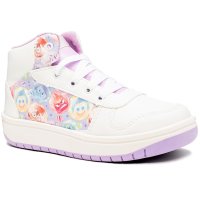 Tênis Infantil Disney Divertida Mente Cano Alto Menina - Branco e Lilás