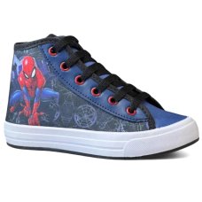 Tênis Infantil Marvel Homem Aranha Cano Alto Menino - Marinho e Vermelho