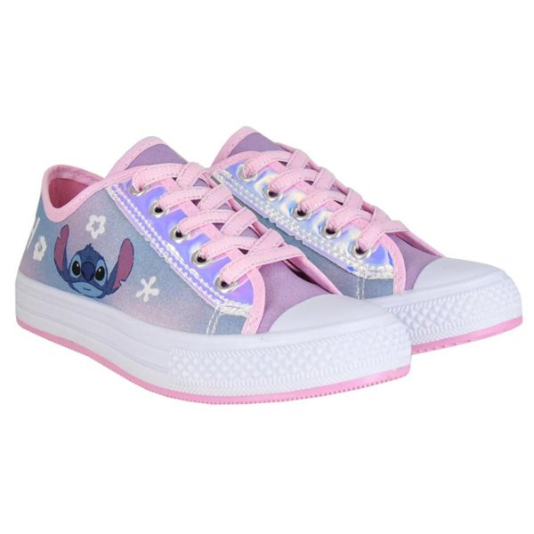 Tênis Infantil Disney Stitch Holográfico Menina - Rosa e Azul