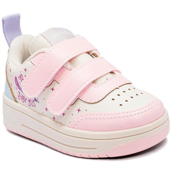 Tênis Infantil Disney Stitch Velcro Menina - Branco e Azul