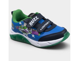 Tênis Infantil Disney Toy Story Buzz Lightyear Velcro Menino - Azul e Verde