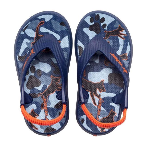 Chinelo Ipanema Infantil Rider R1 Baby - Azul e Laranja