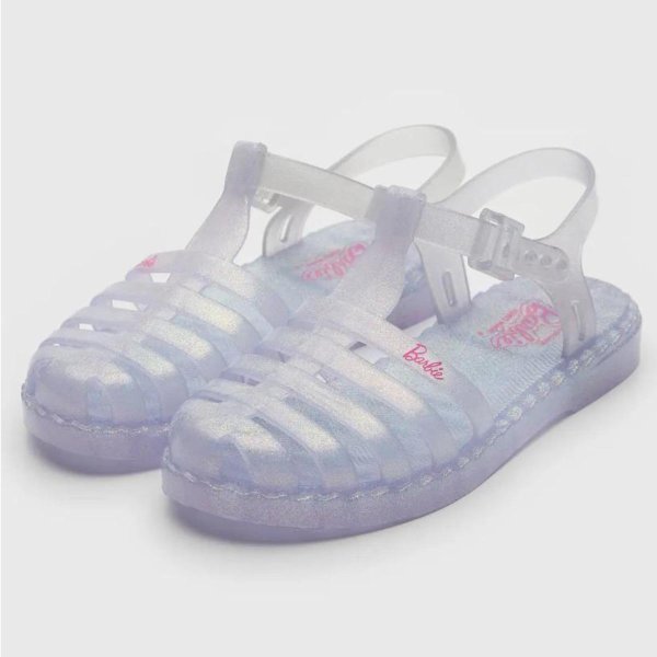 Sandália Infantil Grendene Kids Barbie Duo Menina - Azul Perolado