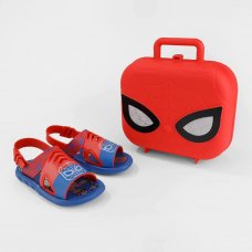 Sandália Marvel Hero com Maleta Homem Aranha - Azul e Vermelho