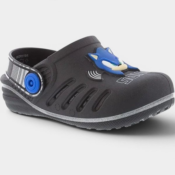 Babuche Infantil Sonic Speed Masculino - Preto