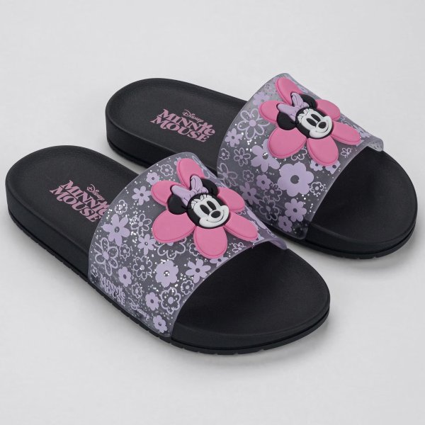 Chinelo Infantil Minnie Grendene Kids Menina - Preto e Rosa