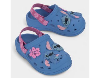 Babuche Infantil Grendene Kids Stitch Menina - Azul e Rosa