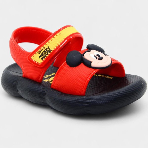 Sandália Infantil Mickey Pump Baby Grendene Kids - Preto e Vermelho