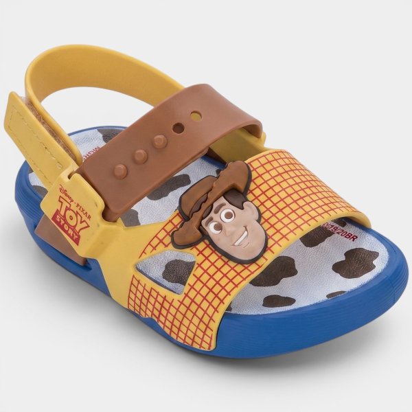 Sandália Bebê Grendene Kids Toy Story Woody Slingback Menino - Azul e Amarelo