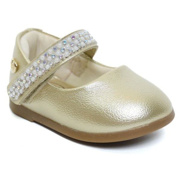 Sapatilha Infantil Klin Princesa Baby Pérolas - Dourado