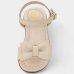 Sandália Infantil Molekinha Tiras Laço Menina - Creme