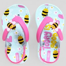 Chinelo Infantil Klin Acqua Print Abelha Menina - Rosa e Azul