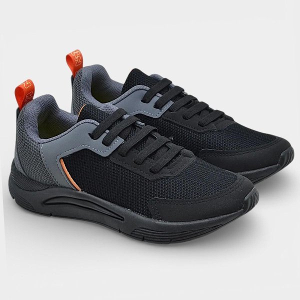 Tênis Infantil Klin New Sport Menino - Grafite e Laranja