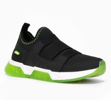 Tênis Infantil Klin Light Led Menino - Preto e Verde