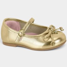 Sapatilha Boneca Molekinha Detalhe Laço - Dourado