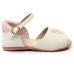 Sandália Infantil Molekinha Ursinho Menina - Creme e Rosa